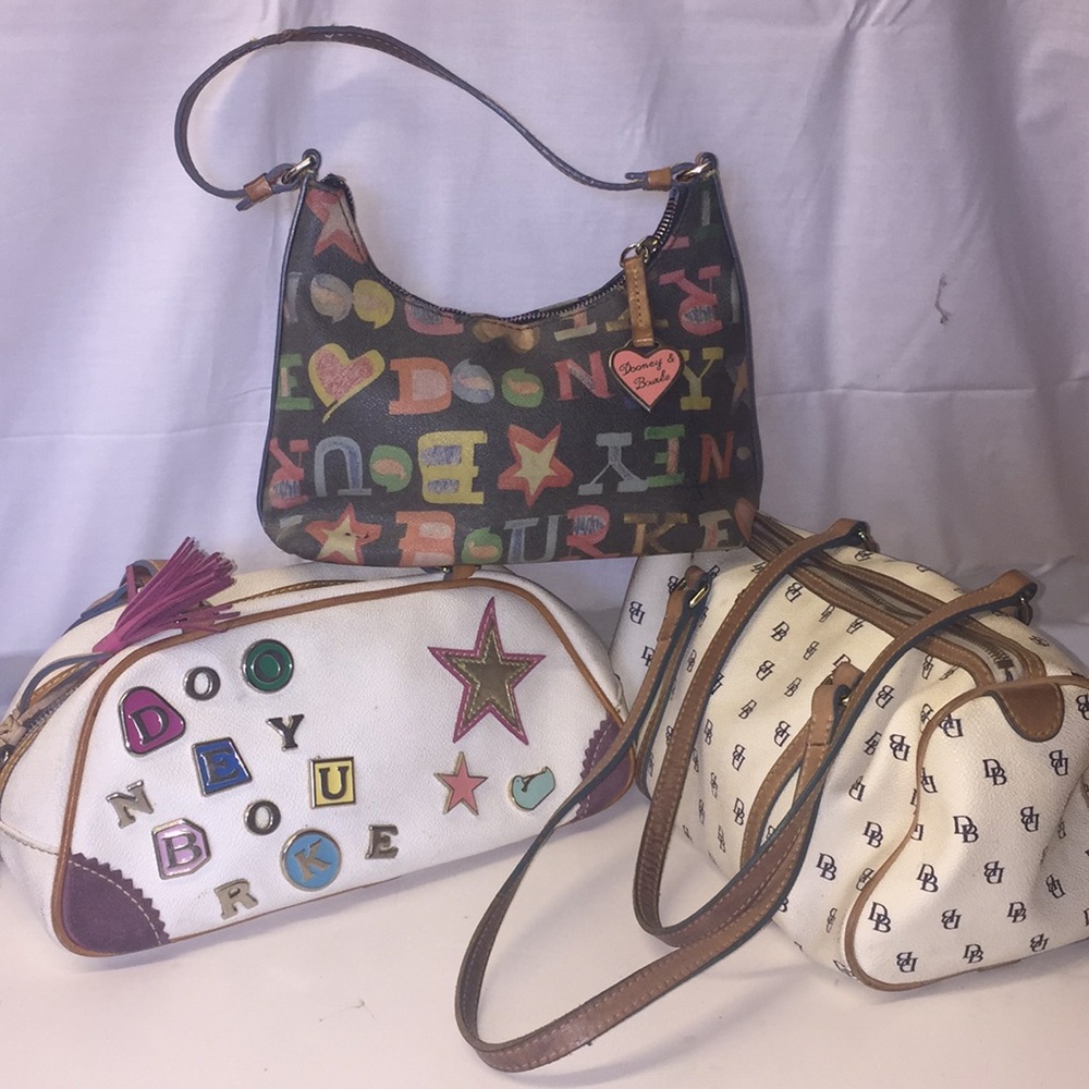 Lot of 3 Dooney & Bourke Leather Handbag